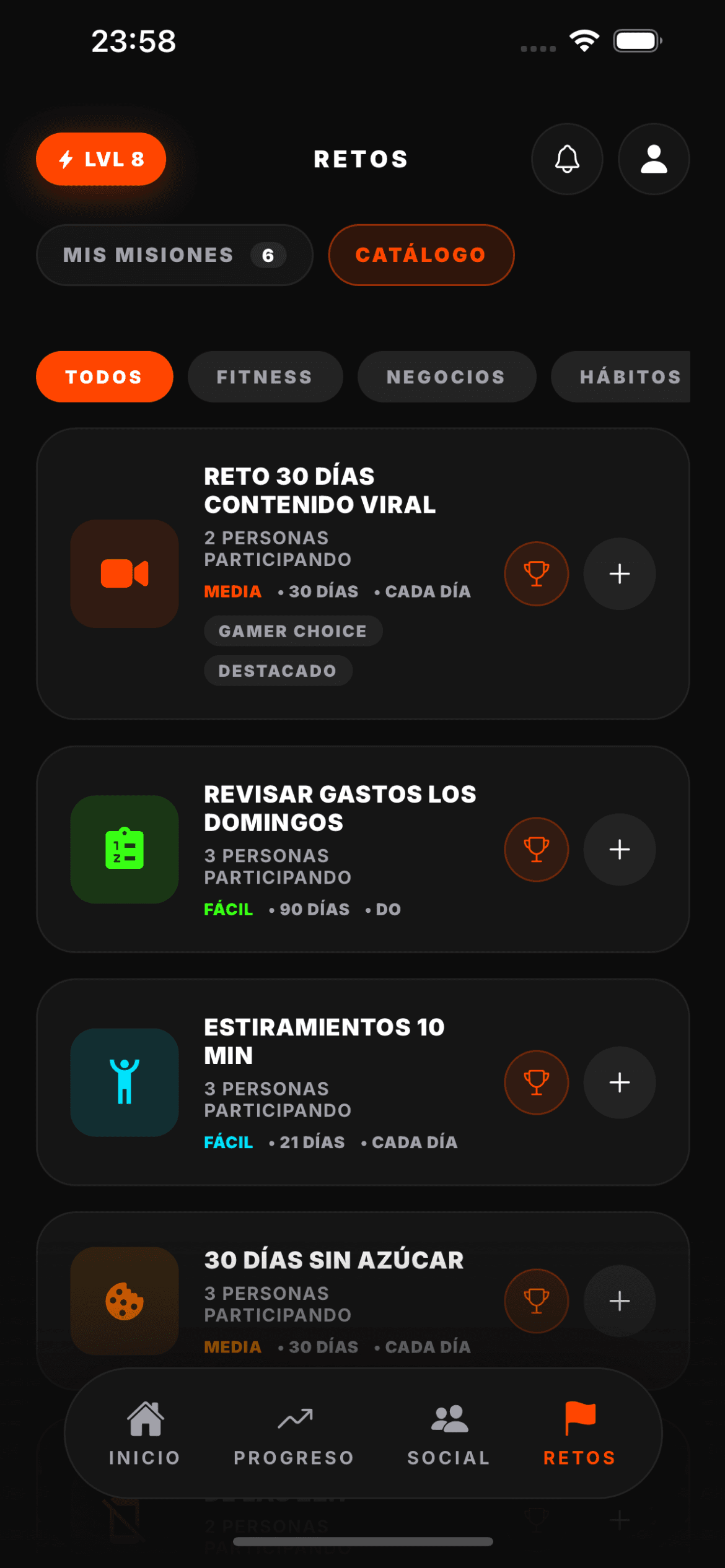 Descubrir competiciones